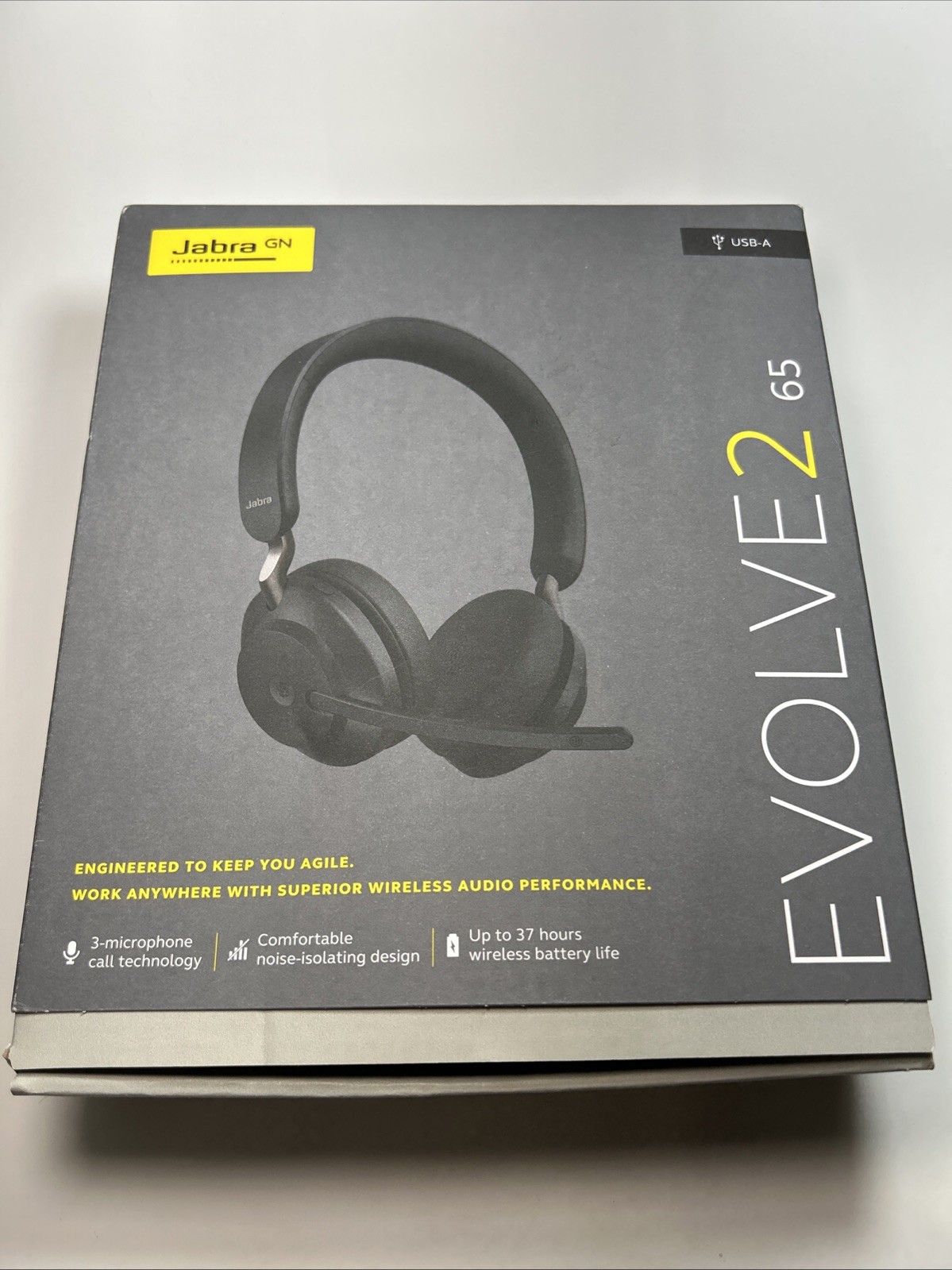 Jabra Evolve2 65 Stereo Wireless Headset (MS Teams, USB-A) – Black