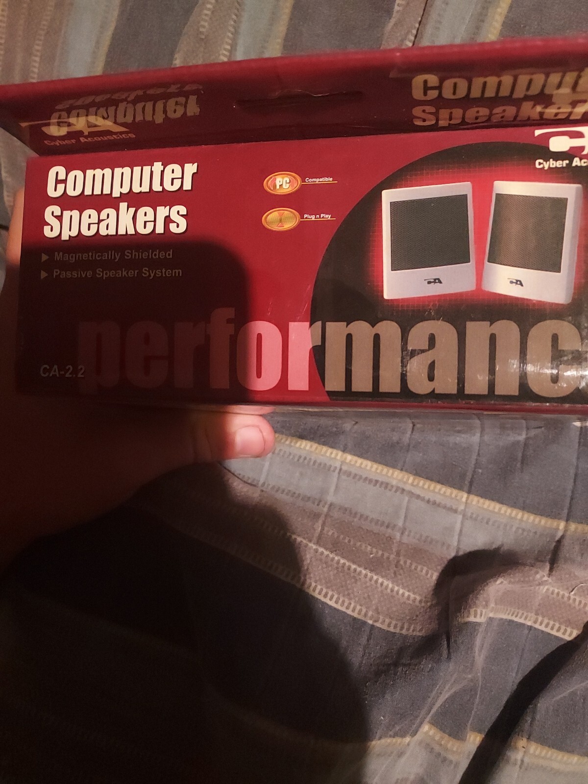 CYBER ACOUSTICS CA-2.2, Magnetically Shielded Mini Computer Speakers, NEW in Box
