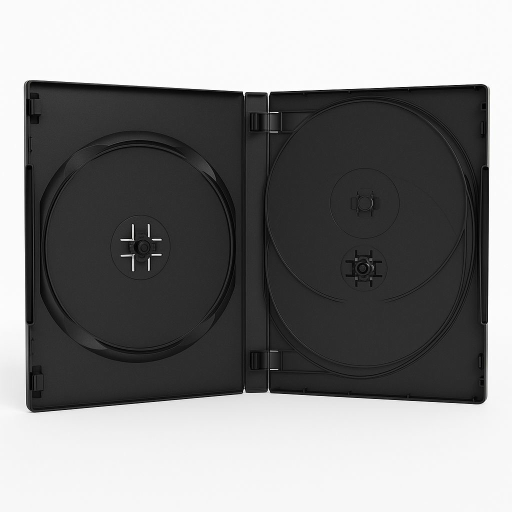 Black DVD Case w Tray 22mm Holds 5 Discs Multi Disc Storage Box LOT = 1 – 100