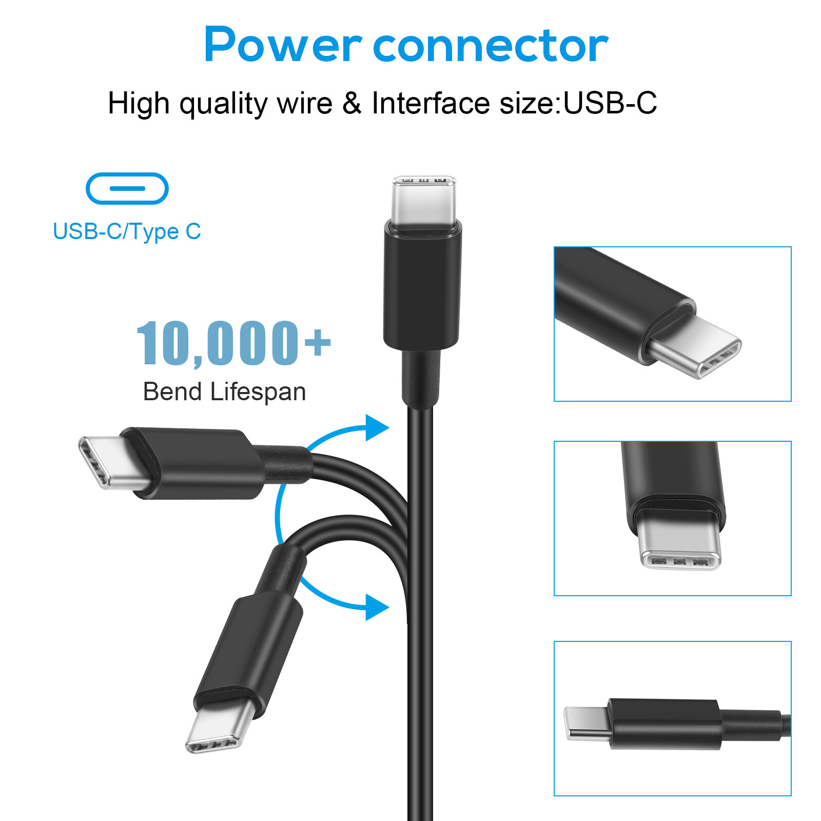 PD 45W/65W/90W Universal USB-C Type-C Adapter Laptop Charger Power Supply Cord