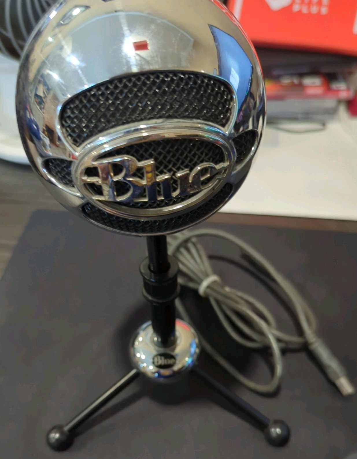 Blue Snowball USB Microphone Cardioid with Adjustable Stand, Silver/Black