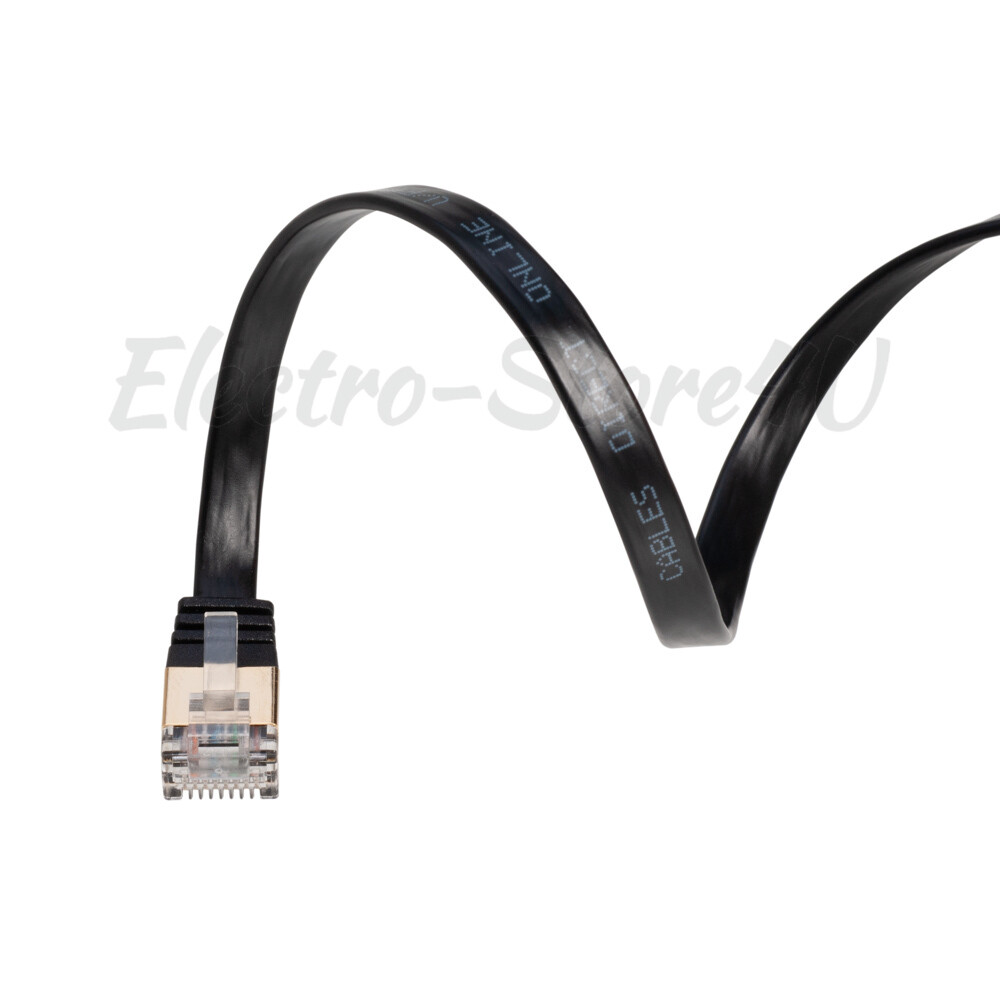 Flat Cat7 Shielded Ethernet RJ45 Patch Cable Cord U/FTP LAN Xbox PC PS4 Lot