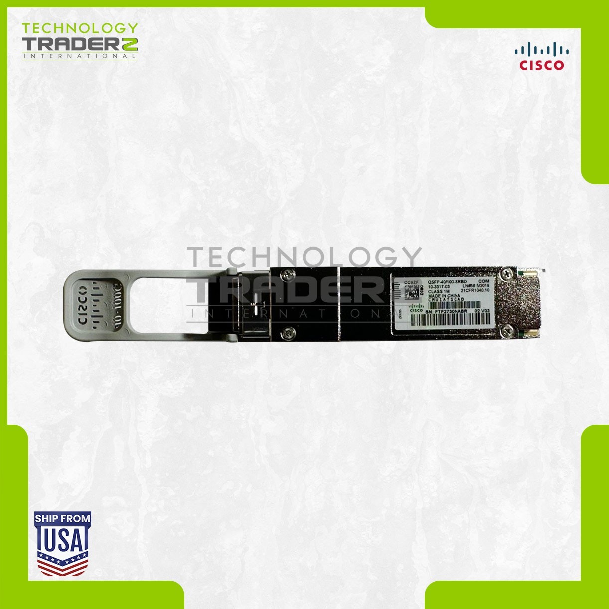 QSFP-40/100-SRBD Cisco 100Gbps 40GBase QSFP 100m LC Transceiver 10-3317-03 *NEW*