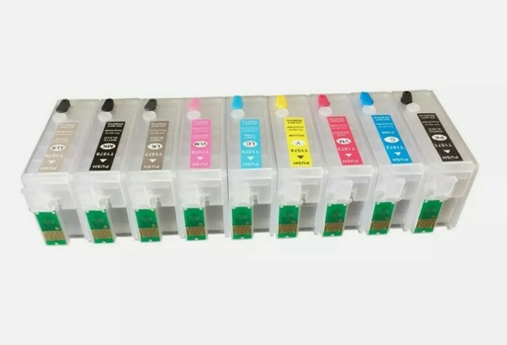 9 Empty Refillable Ink Cartridge T760 For SureColor SC-P600 with Chip NON-OEM