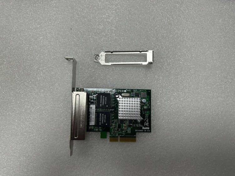 SUPERMICRO AOC-SGP-I4 (INTEL I350-T4V2) QUAD PORT Gigabit NIC w/BOTH BRACKETS
