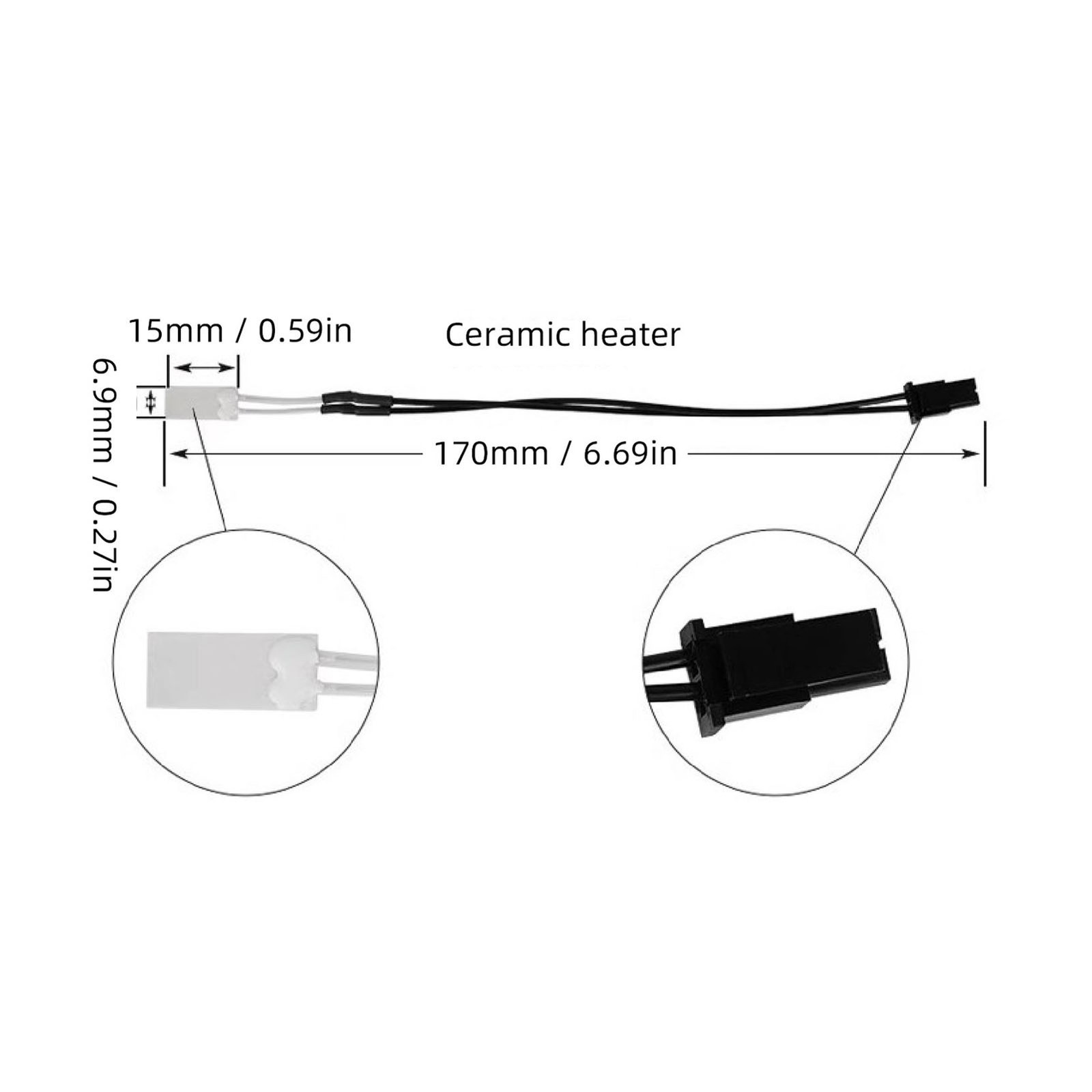 2 Pcs 3D Printer Ceramic Heater High Temperature Proof For QIDI X-Plus3 Use