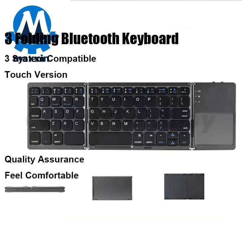 Mini Folding Wireless Bluetooth Keyboard With Touchpad for Laptop Tablet Phone