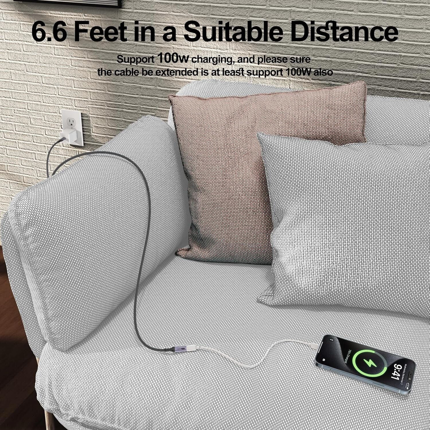 USB-C Type C Extension Cable 3/6 FT/10Gbps Male-Female 100W 5A Fast Charging PD