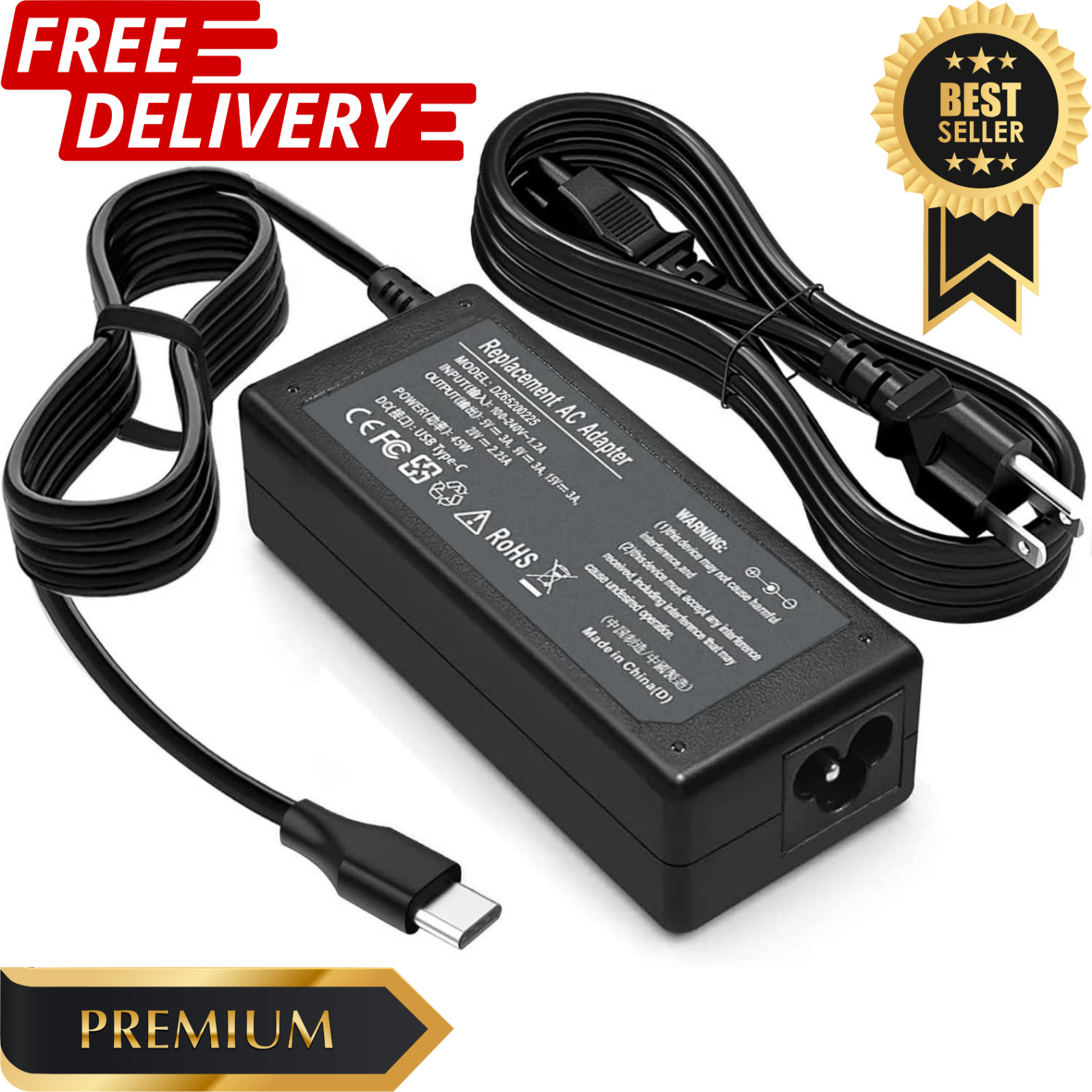 45 Watt USB C Chromebook Charger