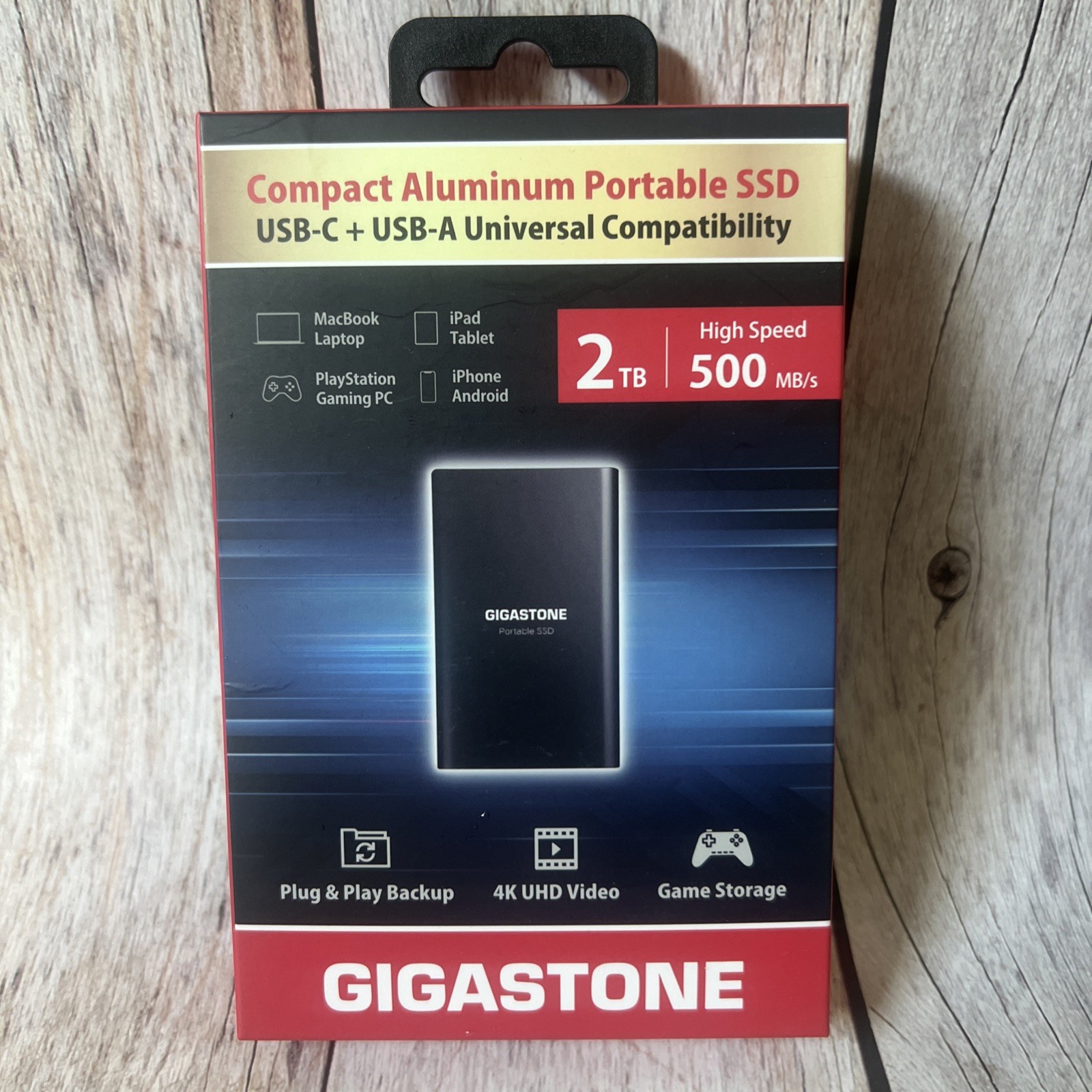 Gigastone 2TB External SSD Read Speed 500MB/s USB 3.2 Type-C External SSD