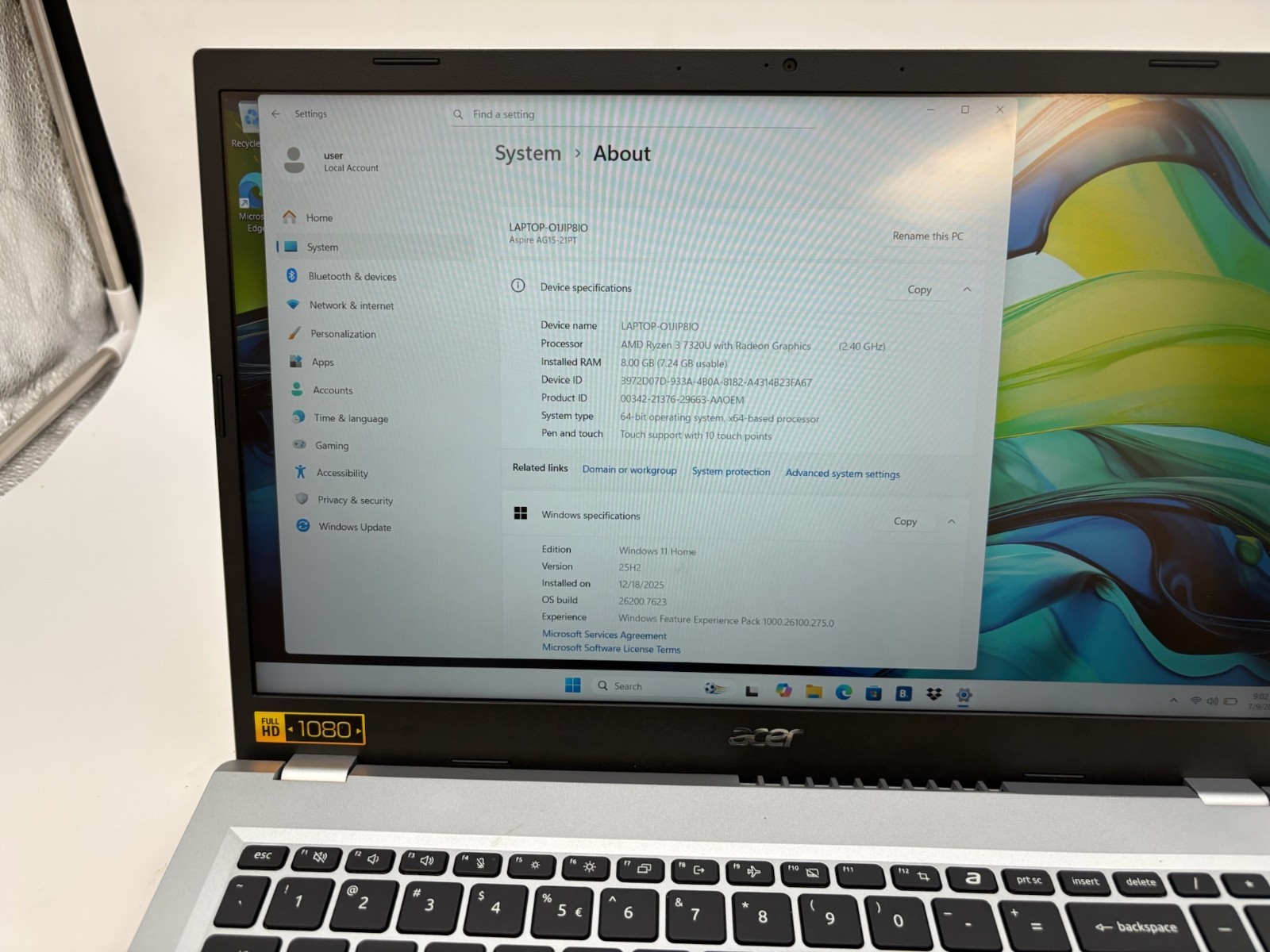 Acer Aspire Go 15 L AG15-21PT 15.6″ 256 GB SSD 8 GB RAM Ryzen 3 7320U