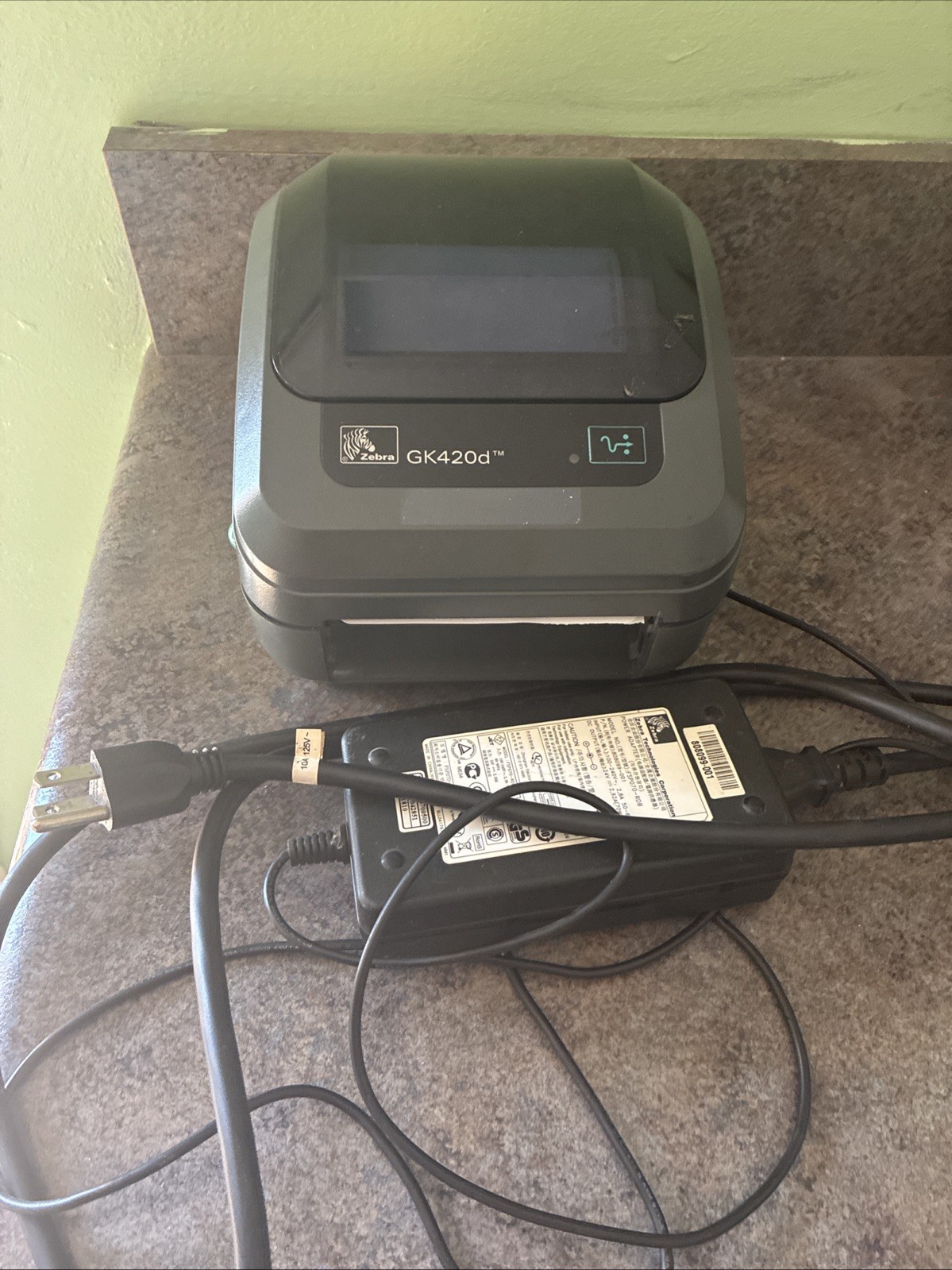 Zebra GX420D Thermal Label Printer Power Cord + USB Working