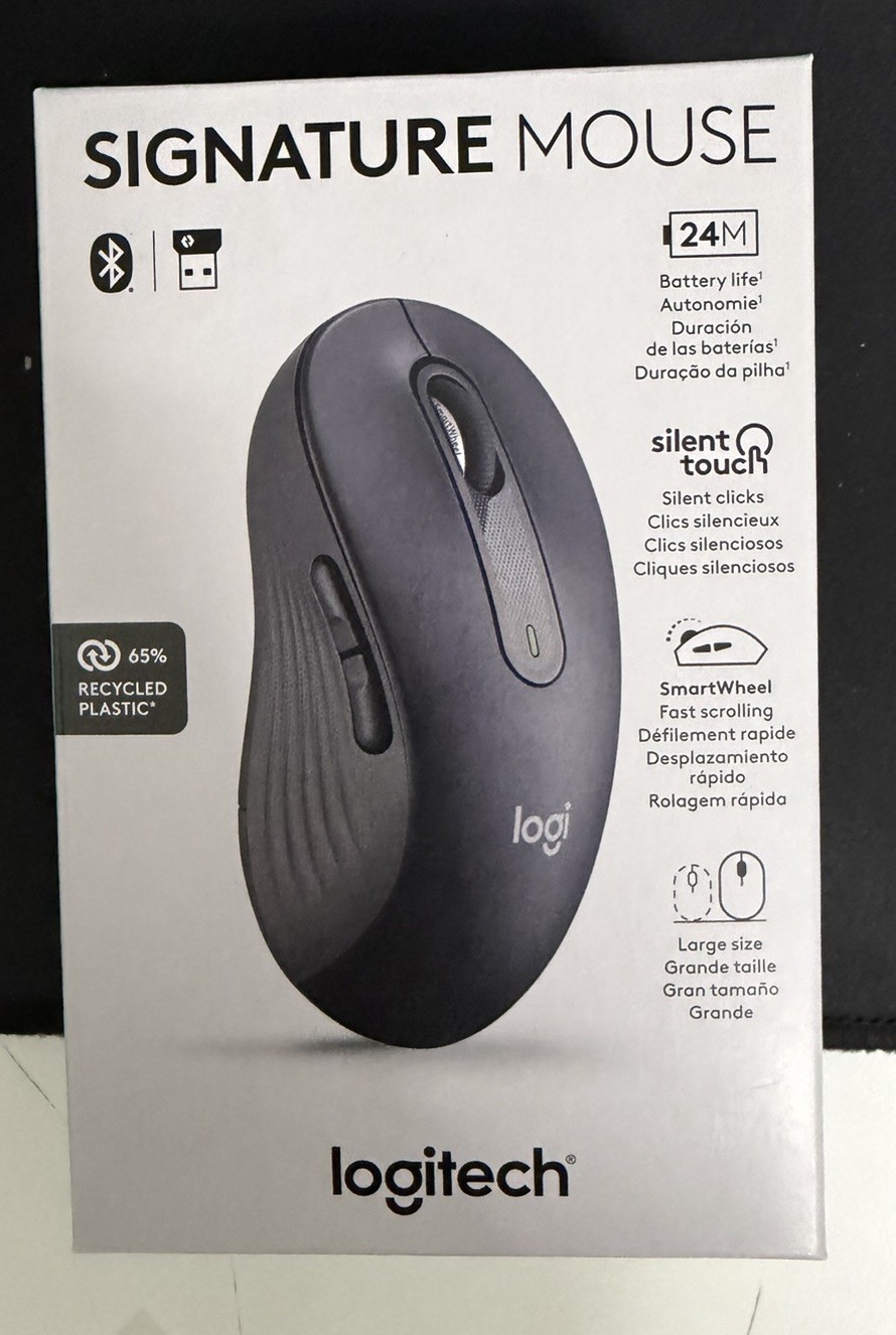 Logitech Signature M650 L Wireless Mouse in graphite/black color- New In Box
