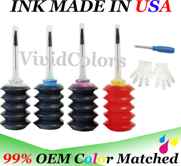 4-Color Bulk Ink Refill Kit for Canon Inkjet Printer Cartridges
