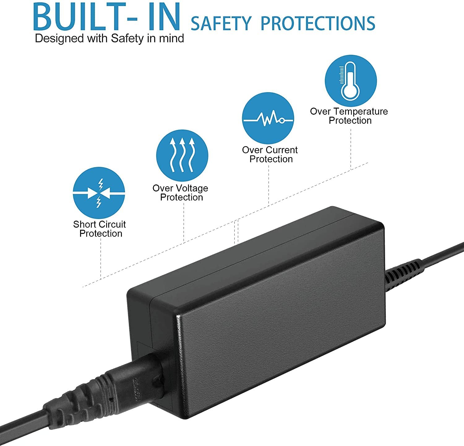 BestCH AC Adapter for Sharp LL-S201A LL-S201 LL-P202V LL-P202 Small, Black