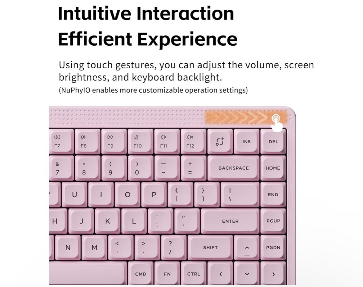 NuPhy Node75 Wireless Mechanical Keyboard 75% Hot Swappable Low Profile Pink