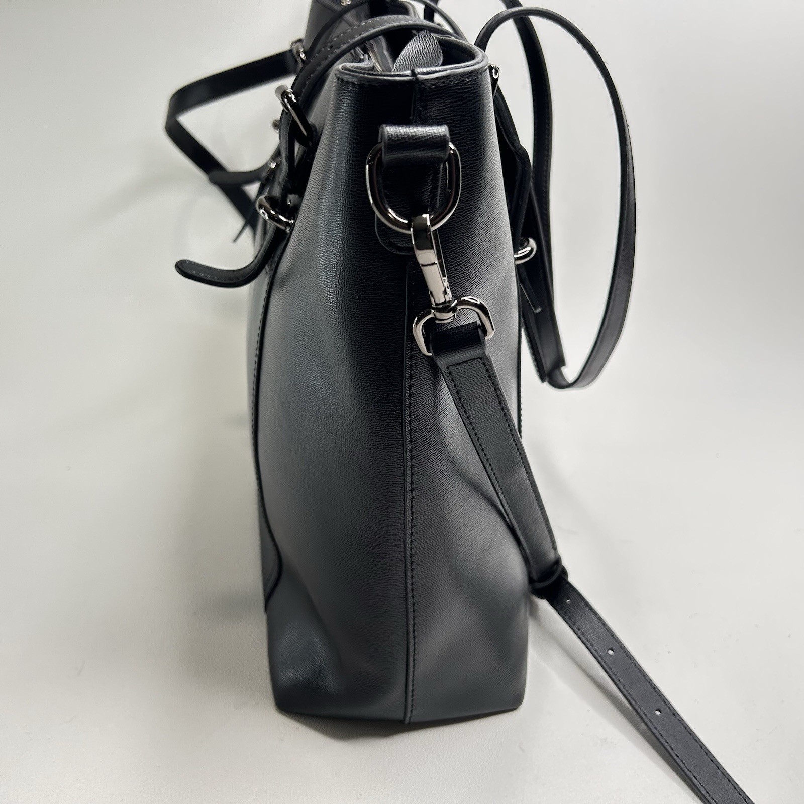 S ZONE Blk Leather 15.6″ Laptop Briefcase, Women’s Office Shoulder Handbag