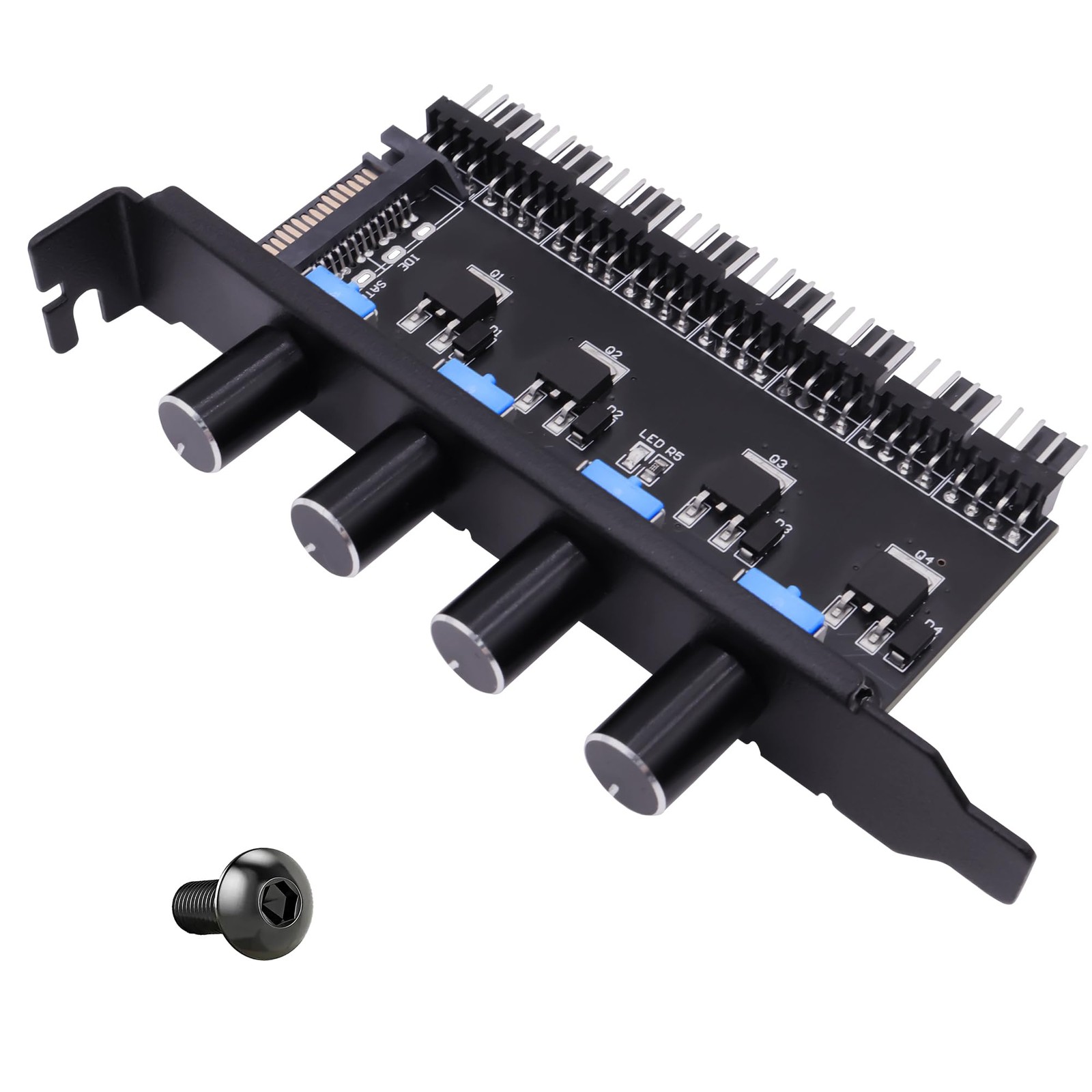 3 Pin 4 Pin PWM Chassis Fan Hub 4 Knob Cooling Fan Speed Controller 8 Channel…