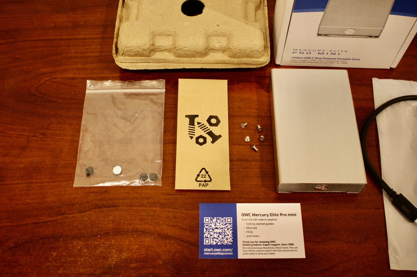 OWC Mercury Elite Pro mini 2.5″ SATA to USB Type-C Portable Storage Enclosure