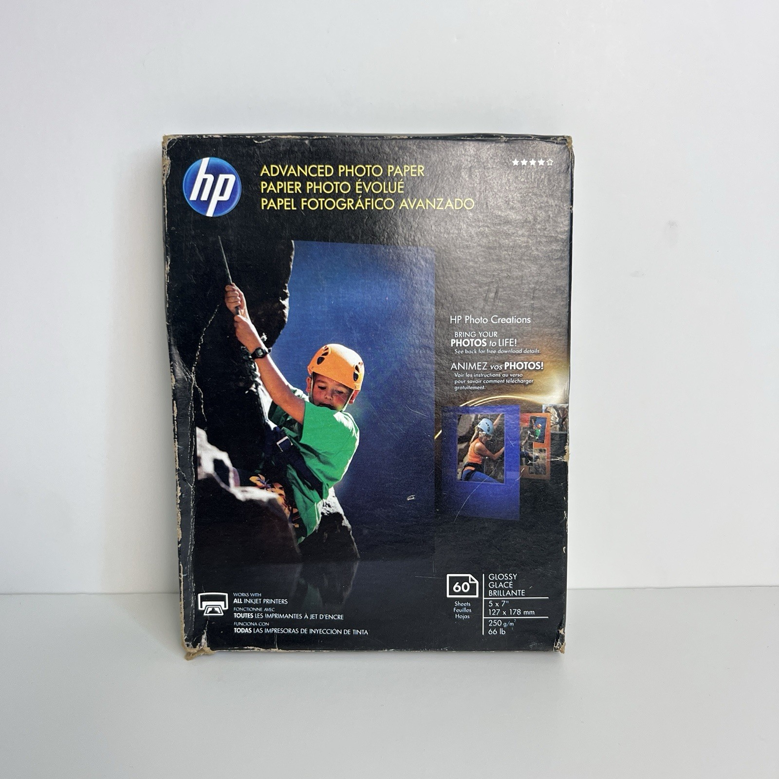 HP Advance Photo Paper Glossy 60 Sheets 5X7 Inches Sealed – NEW