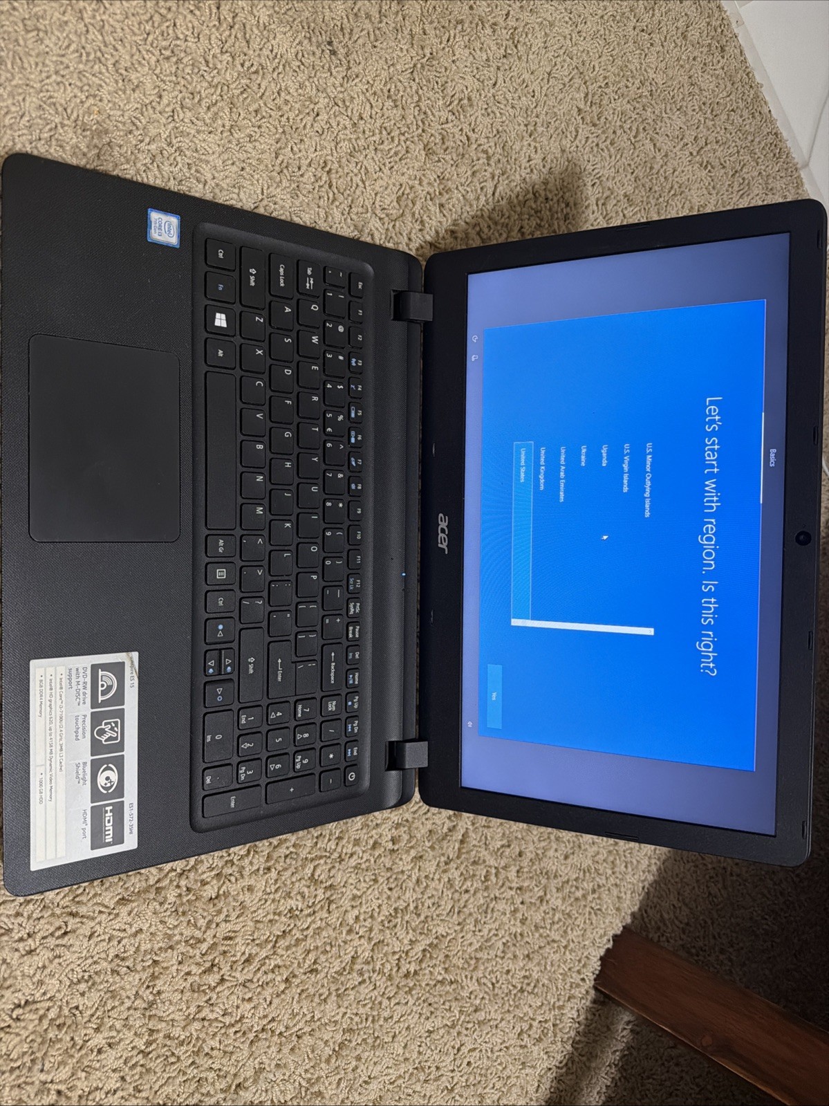 Acer Aspire ES 15 I3-7100U, Intel HD Graphics 620, Up To 4158 MB, 8gb DDR4