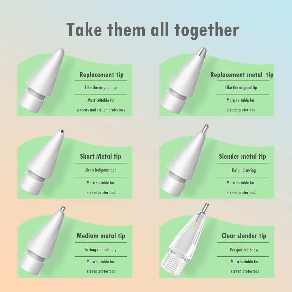 Pencil Tips for Apple Pencil, Multiple Durable iPencil Tip Nibs for iPad /App…