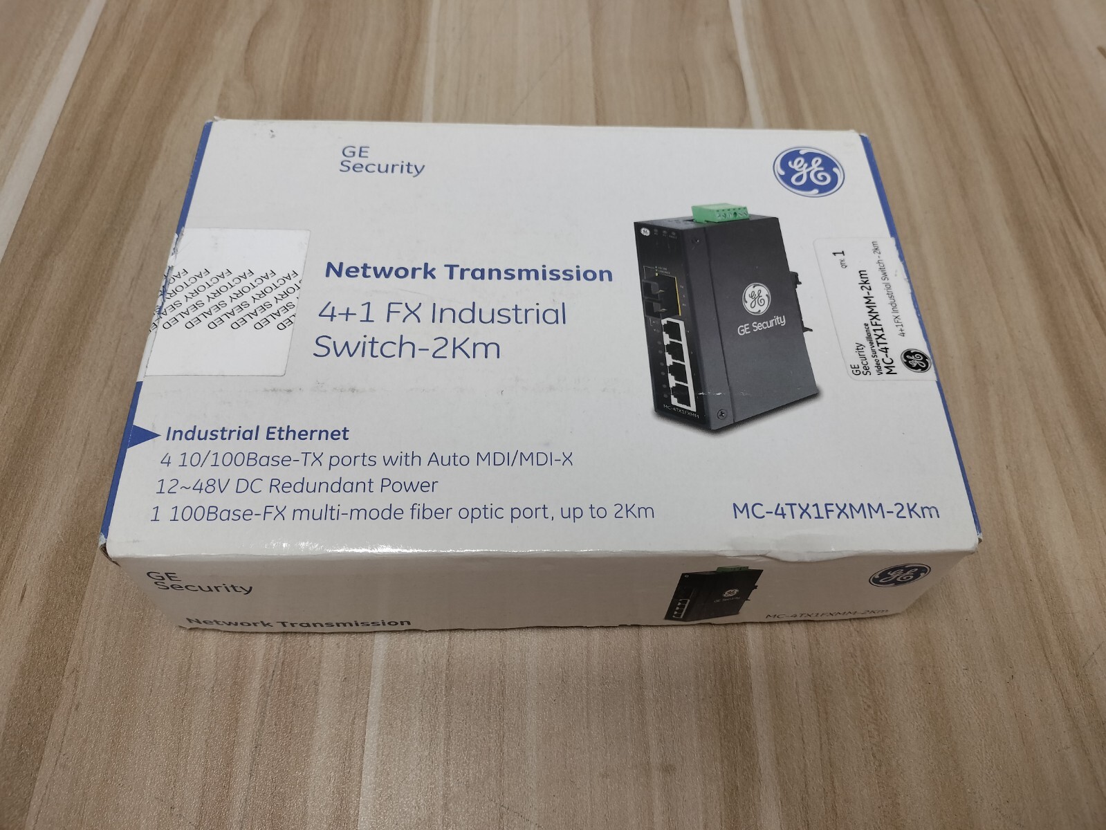 GE Security Interlogix (MC-4TX1FXMM-2KM) 4+1 FX Industrial Switch-2km