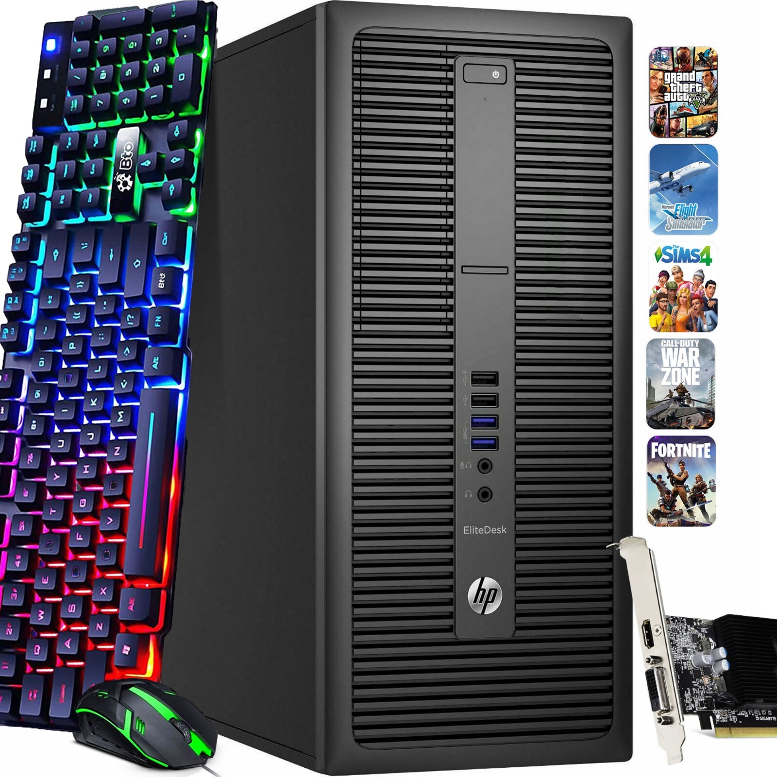 HP G2 MT Gaming Desktop PC Intel i7 6th 32GB RAM 1TB SSD NVIDIA Wi-Fi Windows 11