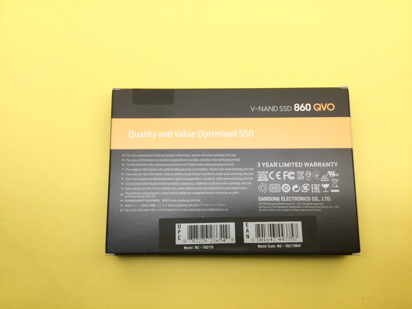 Samsung 860 QVO 1TB SATA III 2.5″ Internal SSD MZ-76Q1T0B/AM New