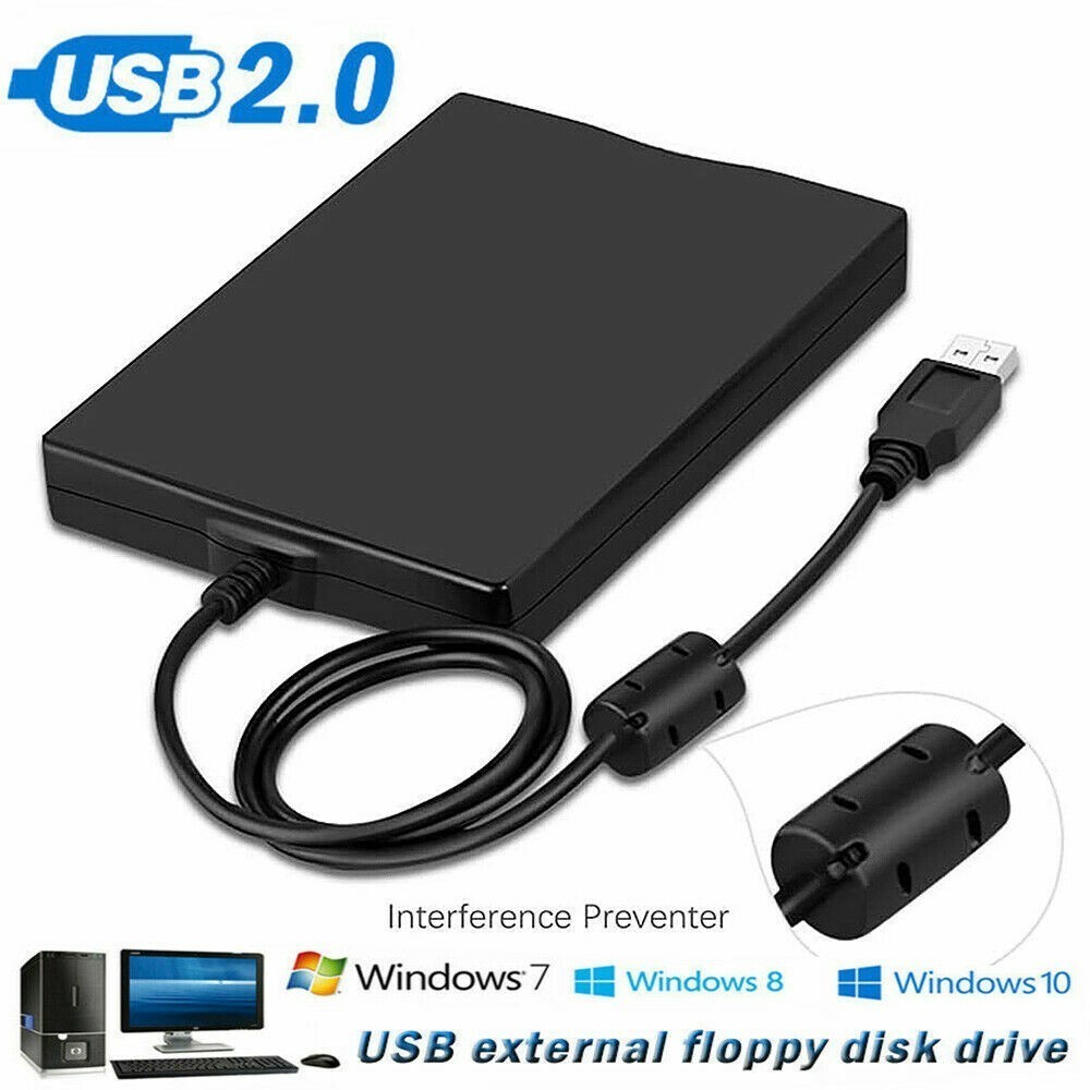 3.5 USB 2.0 Data External Floppy Disk Drive 1.44MB For Laptop PC Win 7/8/10/11
