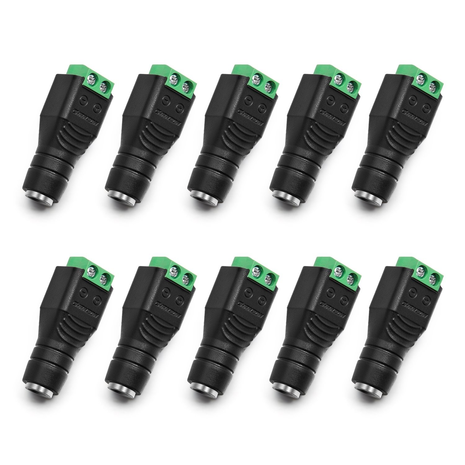Reliable 12V 5.5mm x 2.1mm Barrel Plug Adapters – 10 Pcs for Security Use