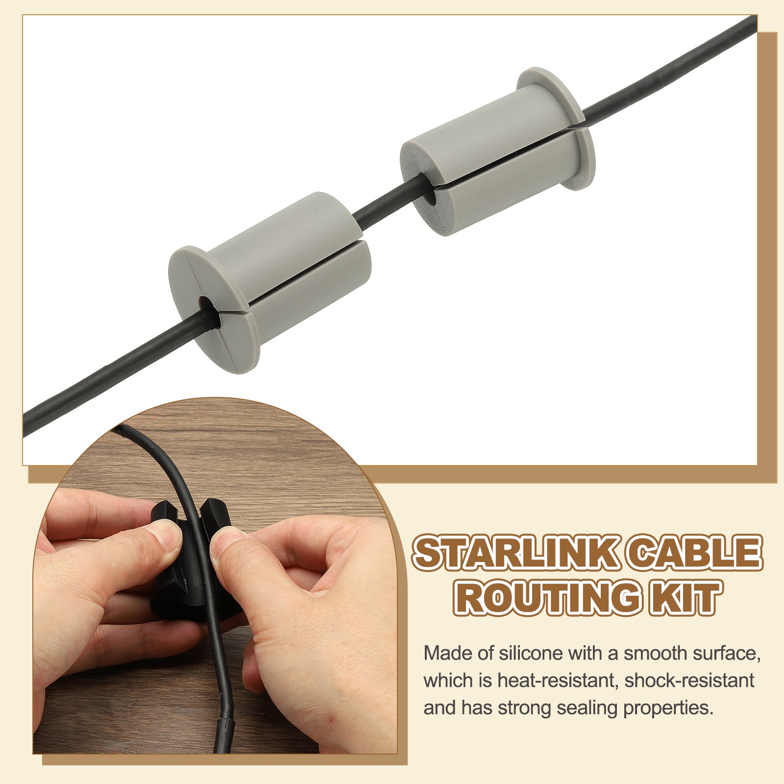 4 Pcs 3/4″ Wall Grommet Cable Routing Kit for 0.28″ (7mm) Hole White