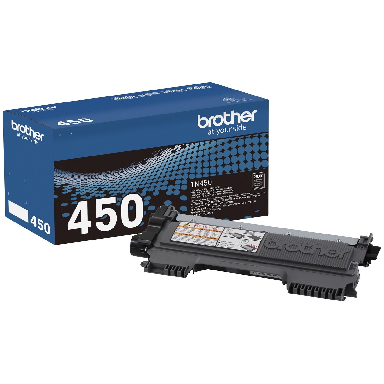 High Yield TN450 Black Toner Cartridge Replacement Up to 2,600 Pages