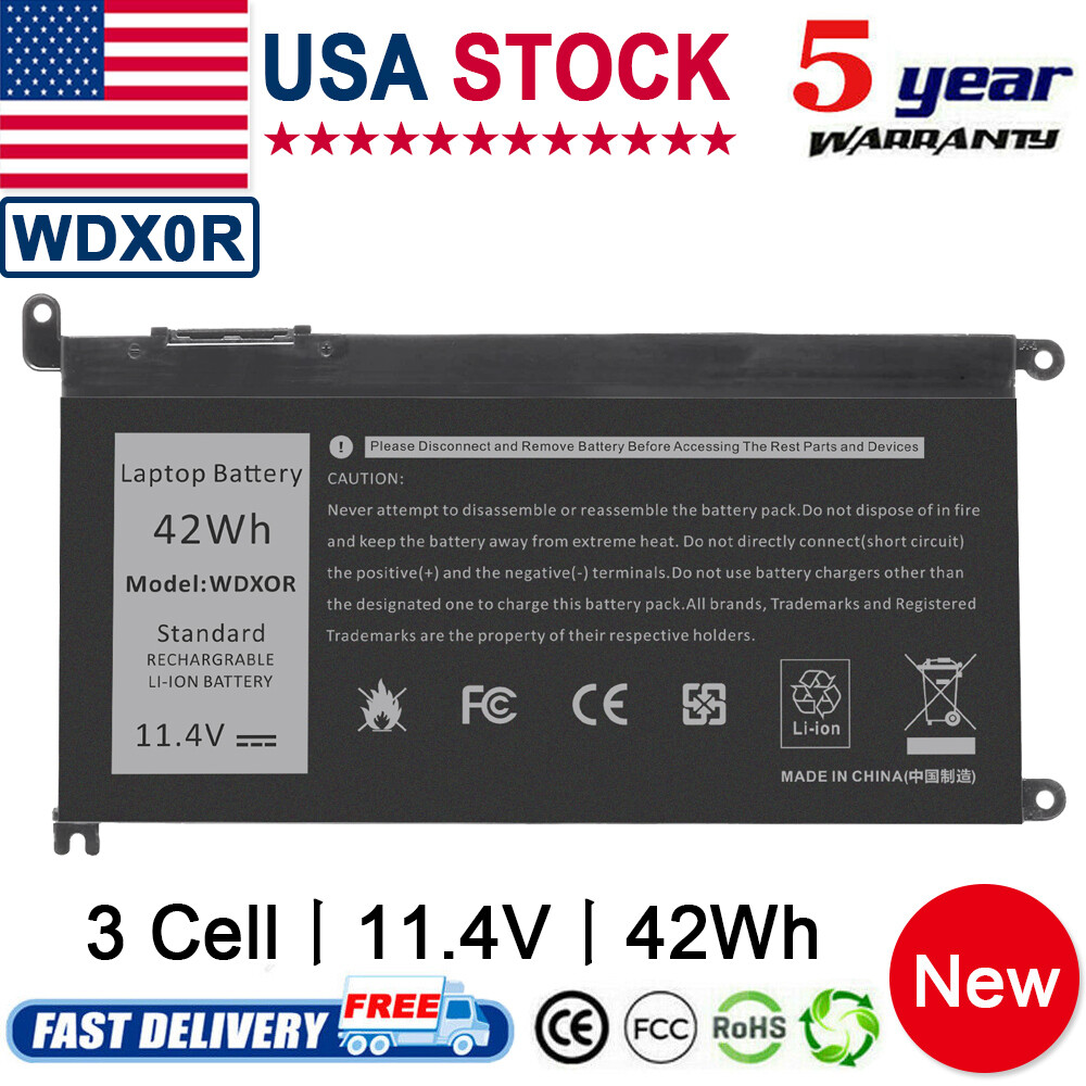 3-Cell 42Wh WDXOR WDX0R Battery for Dell Latitude 3180 3190 3300 3379 3380 3390