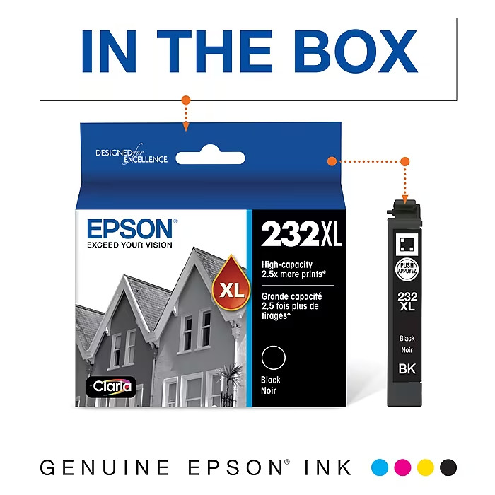 Genuine Epson 232XL / 232 Black Ink Cartridges XP-4200 XP-4205 WF-2930 WF-2950