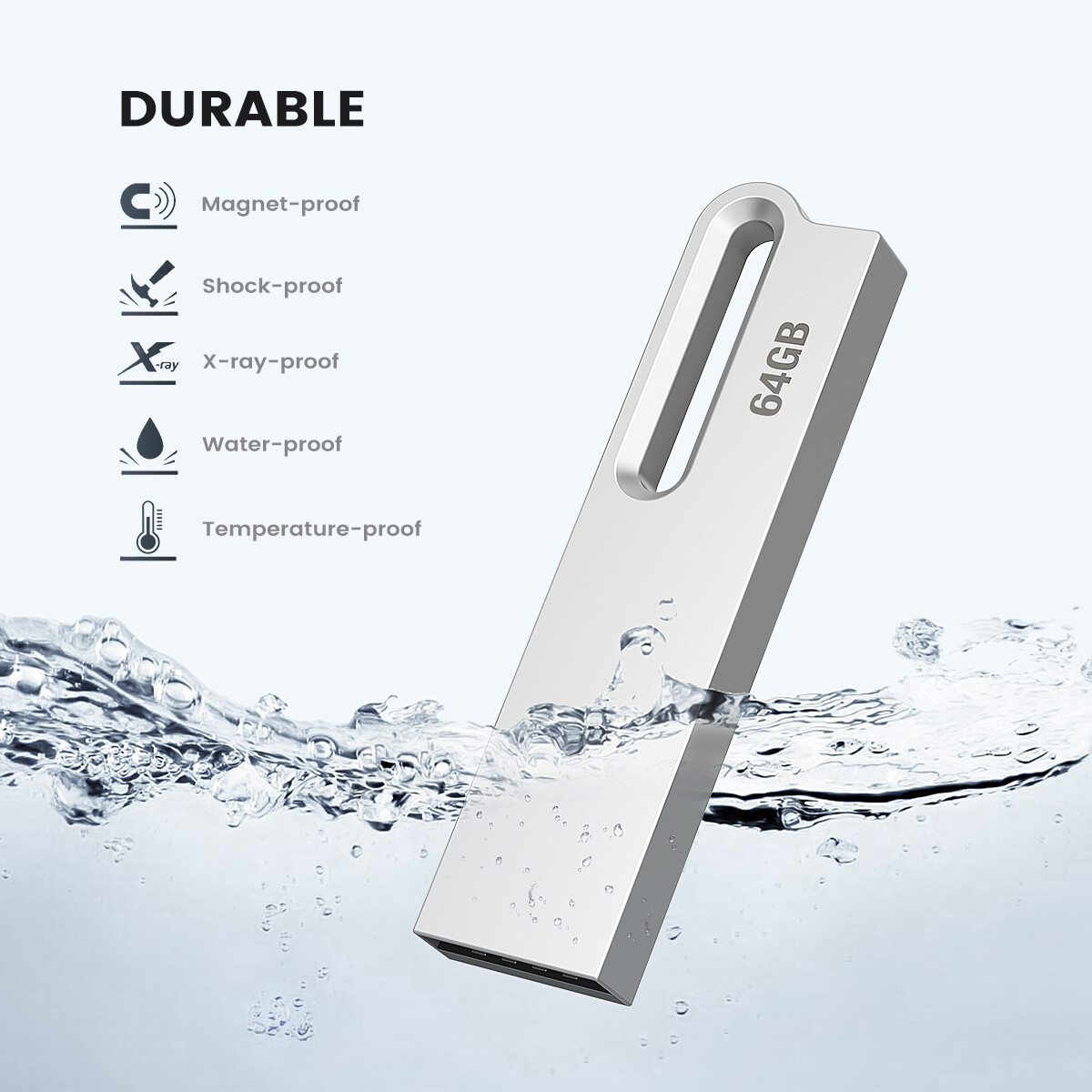 1/5/10PCS USB 2.0 32GB 64GB Metal USB Flash Drive Memory Stick For PC Laptop Lot