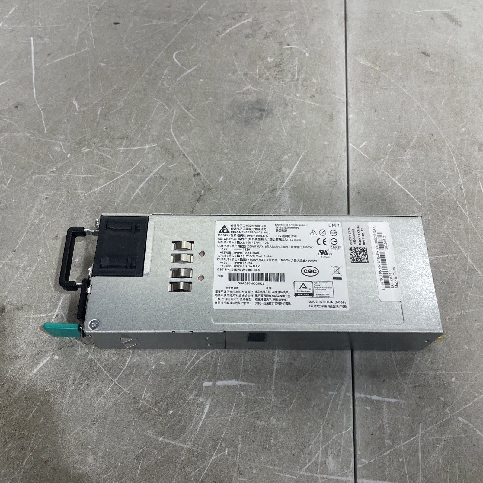 Delta DPS-1600EB A Switching Power Supply Used Untested
