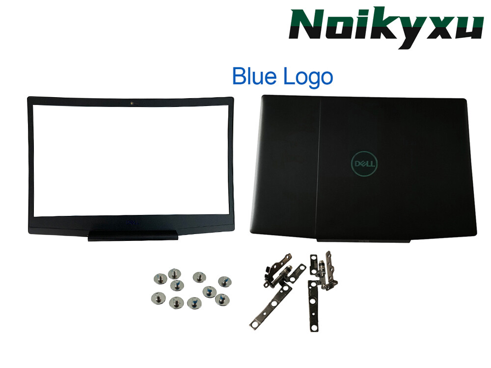 New for Dell G5 15 5500 LCD Back Cover Blue Logo + Screws + Hinges + Bezel