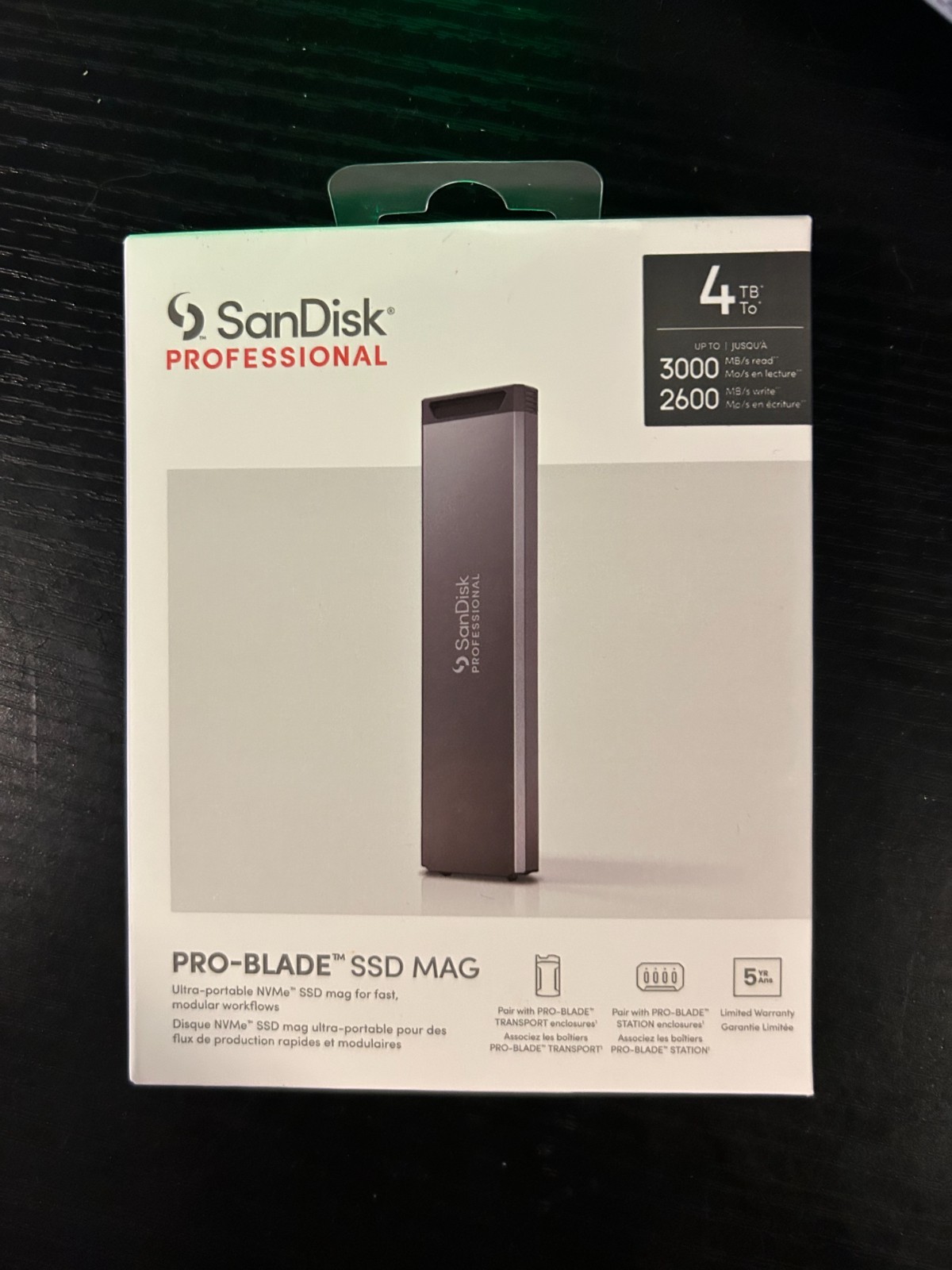 SanDisk PRO-BLADE 4TB NVMe Portable External SSD Mag (SDPM1NS-004T-GBAND) – New