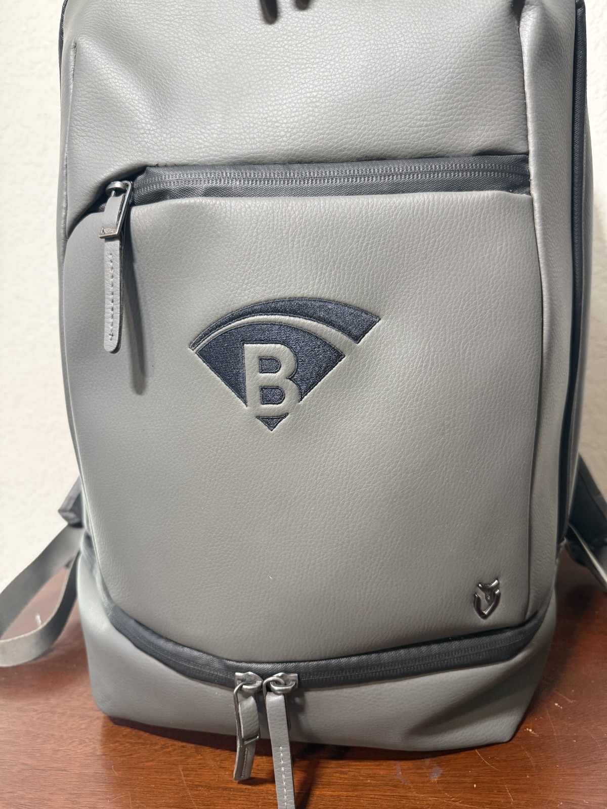 Vessel Signature RARE Embossed B Gray Backpack Premium Synthetic Leather