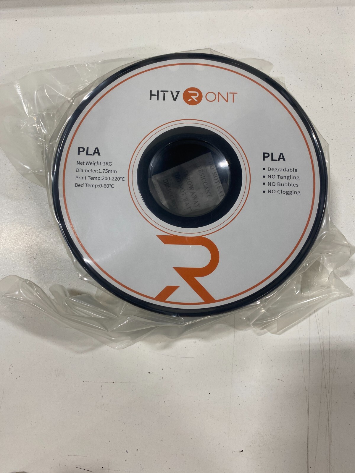 HTVRONT 3D Printer Filament – Black PLA Filament 1.75mm, 1KG Spool