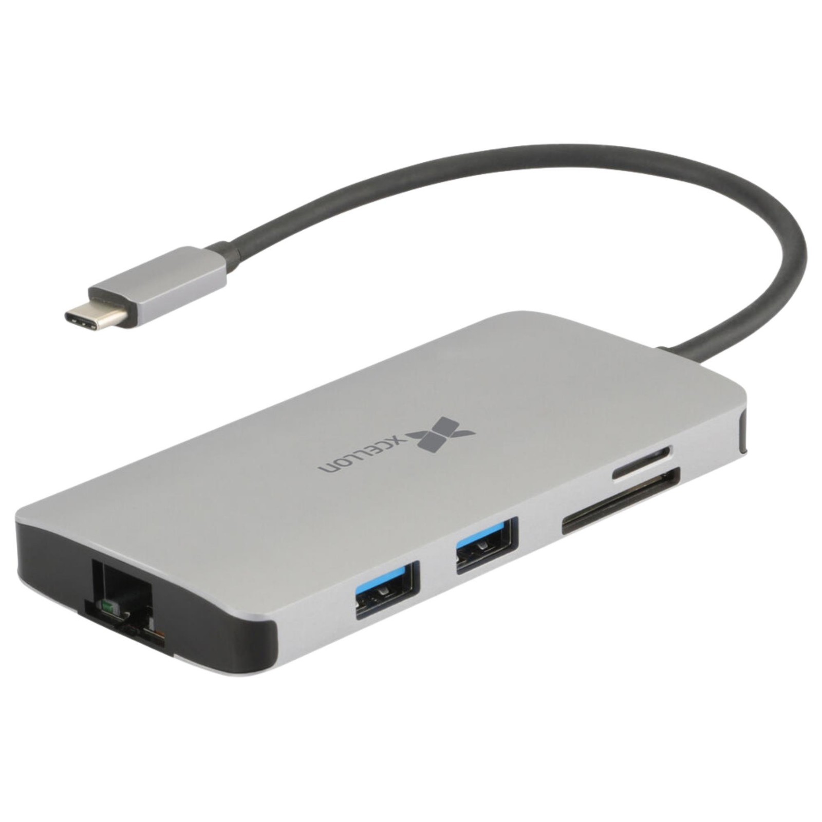 Xcellon 8-in-1 USB-C Hub HDMI 2.0 Gigabit Ethernet 3.2 Gen 1 Multimedia Hub