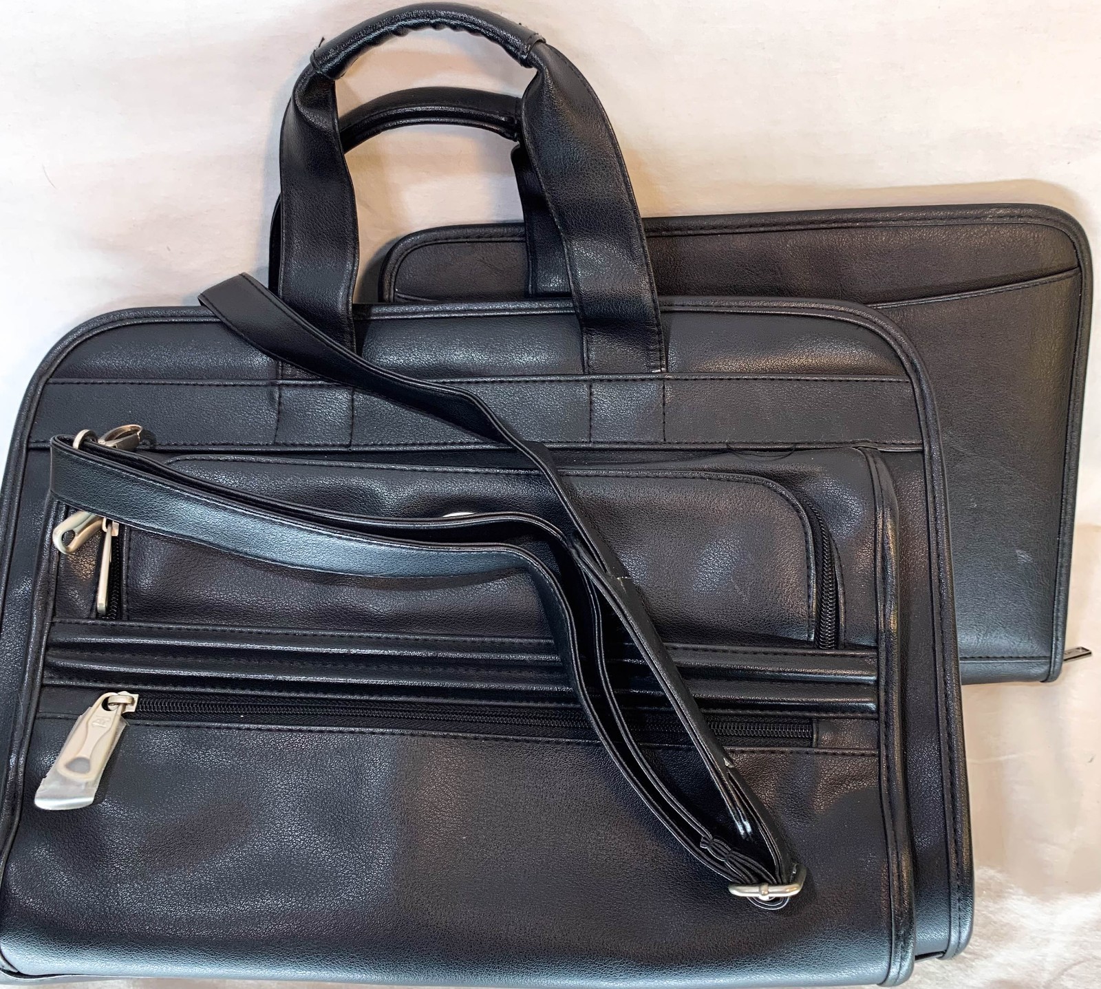 Laptop Bag American Tourister Carry On Black Faux Leather 11.5in X 16.5in