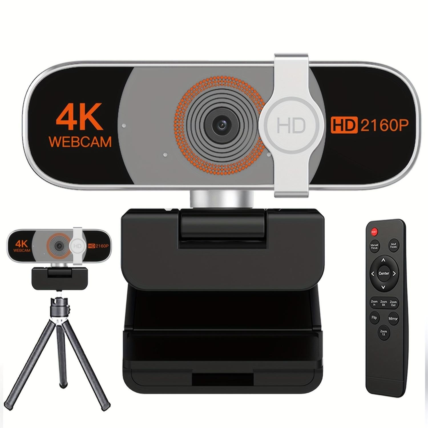 4K Webcam HD 2160P USB Camera with Remote Control & Tripod for PC Laptop Zoom