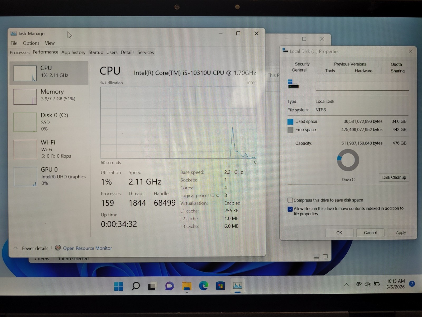 Dell latitude 7410 14″ touch i5-10310u 1.7ghz 8gb ram 512gb ssd w11p 84VYY33