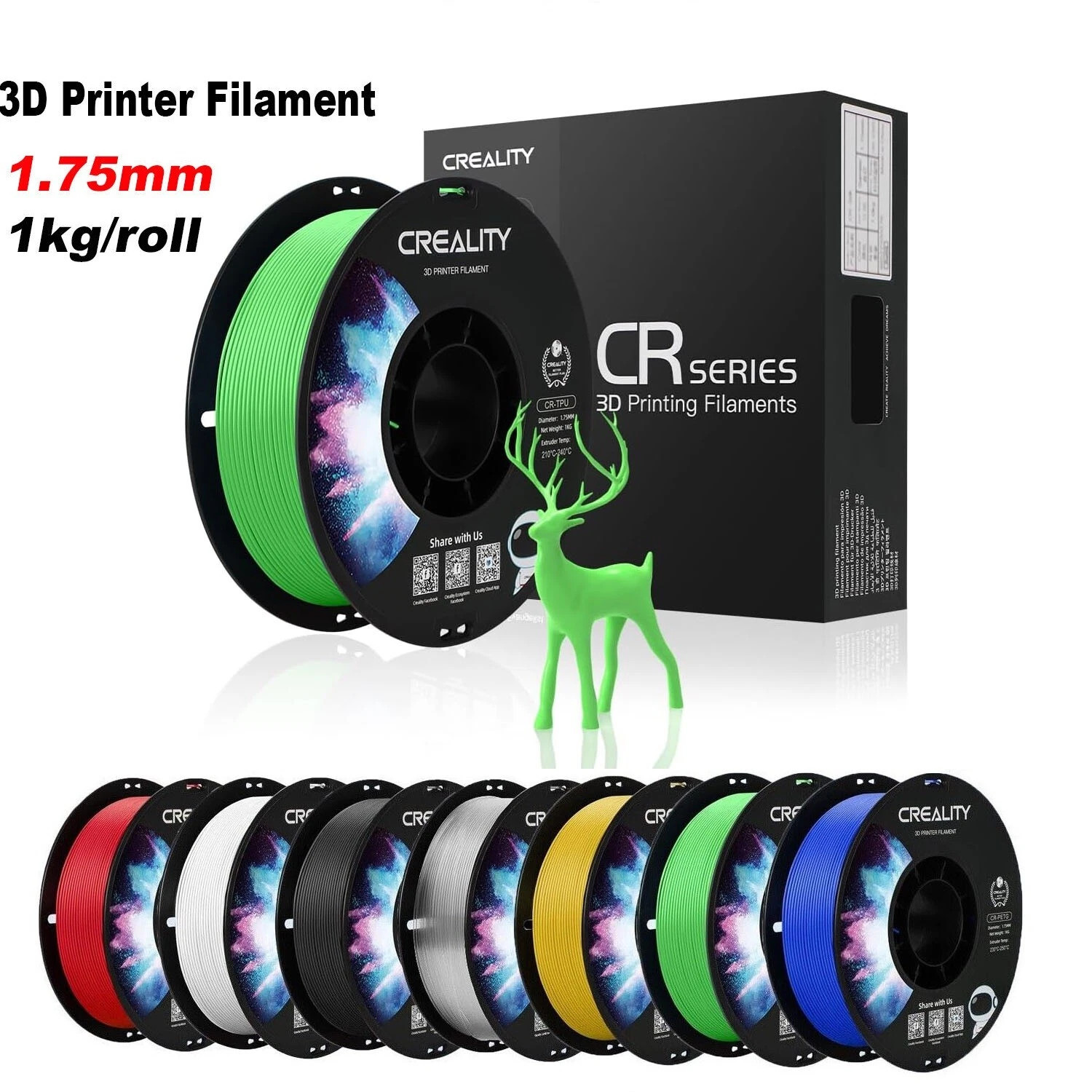 Creality PETG High Precision 3D Filament 1.75mm 1KG/Roll For 3D Printer