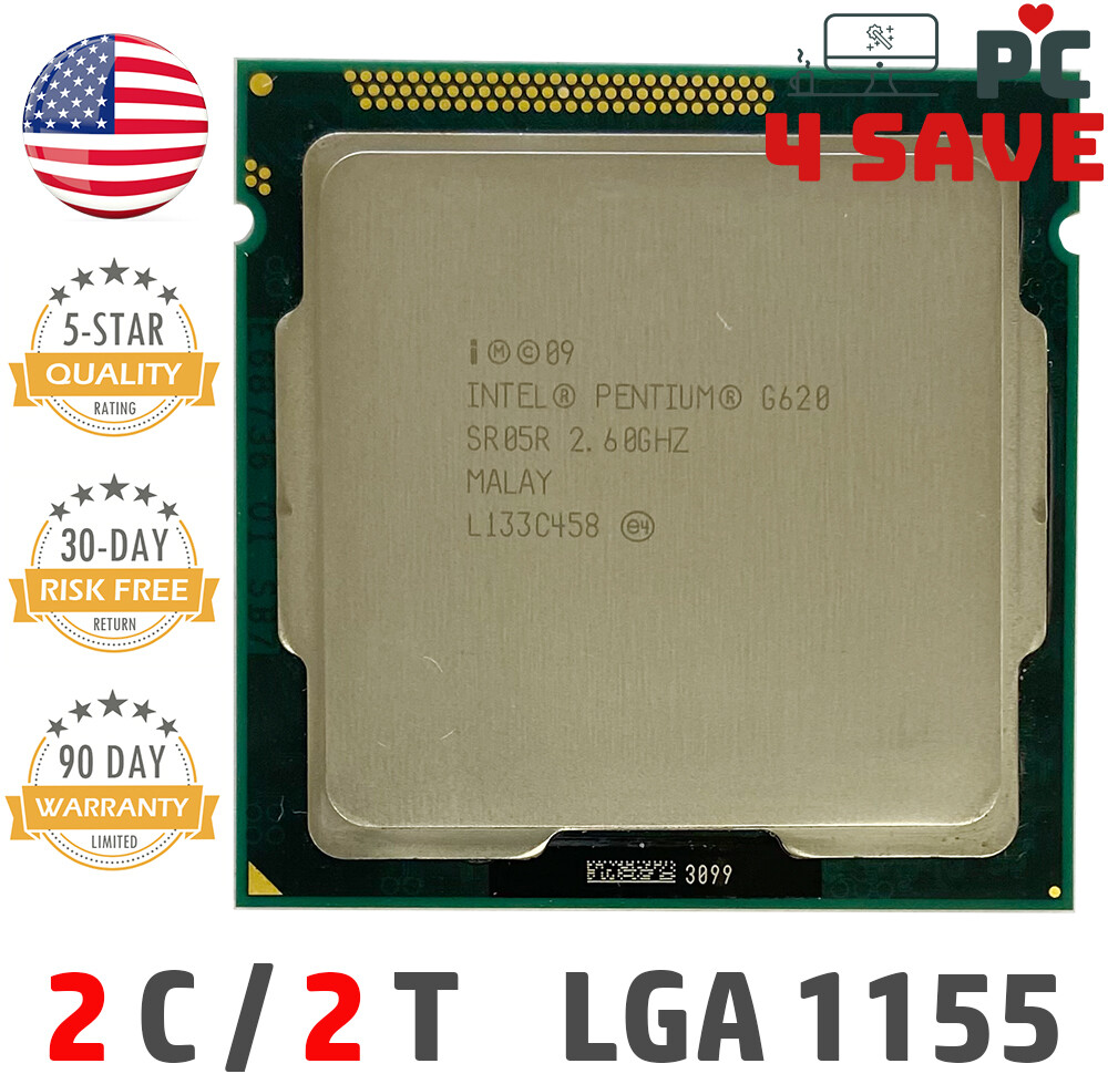 Intel Pentium Dual-Core G620 SR05R 2.60GHz 3MB LGA-1155 Desktop CPU Processor