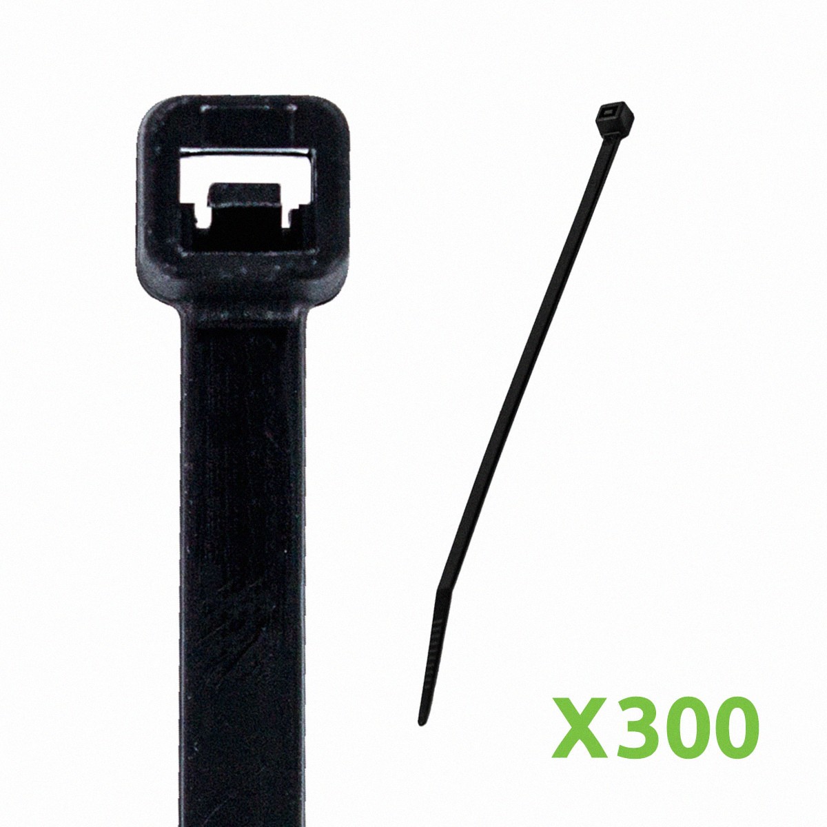 14 Inch Nylon UV Resistant Cable Wire Zip Tie 120 lbs Black 300 Pack Lot Pcs Qty