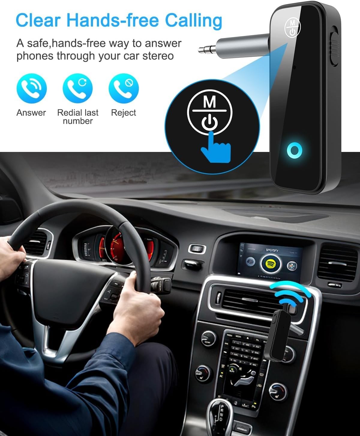 Upgraded Aux Bluetooth 5.4 Adapter for Car, 2 in 1 Bluetooth Receiver Transmi…