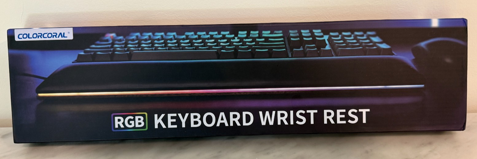 COLORCORAL RGB Walnut Wood Black Leather Wrist Rest for Keyboard Ergonomic – NEW